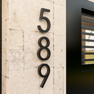 Número Residencial Flutuante 20cm Preto Fosco
